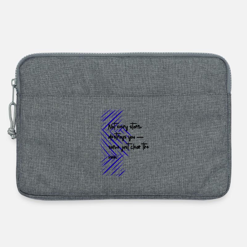 Blue Diagonal Hatch Abstract design - Laptop bag 13" - heather grey