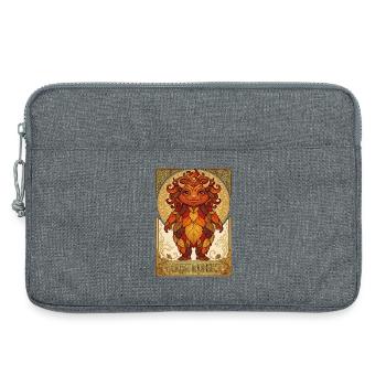 Herbst Monster aus Laub - Laptoptasche 13" - Grau meliert - Vorne