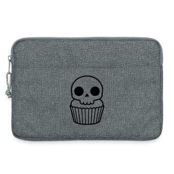 Spooky Cupcake | Halloween Skull - Laptop bag 13" - heather grey - Front