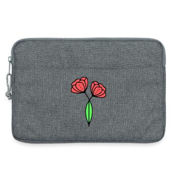 Poppy Poppies Minimalist Line Art 6 - Laptop bag 13" - heather grey - Front