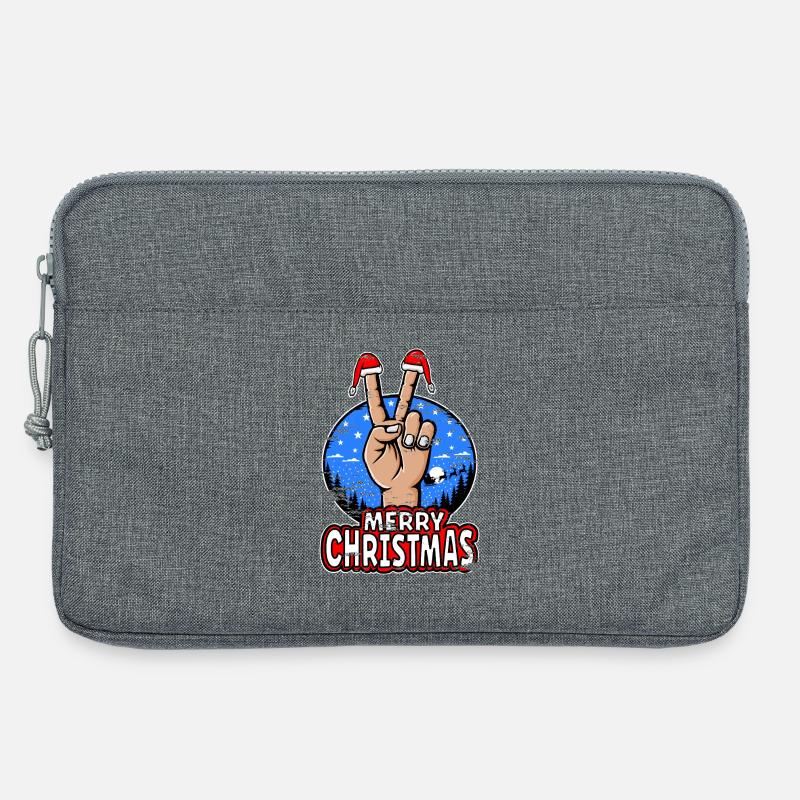 Frohes Weihnachten Peacezeichen Motiv - Laptoptasche 13" - Grau meliert