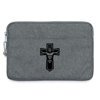 Jesus Kreuz Symbol Christlich - Laptoptasche 13" - Grau meliert - Vorne
