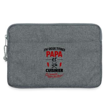 Dad Cook Humor Kitchen Gift - Laptop bag 13" - heather grey - Front