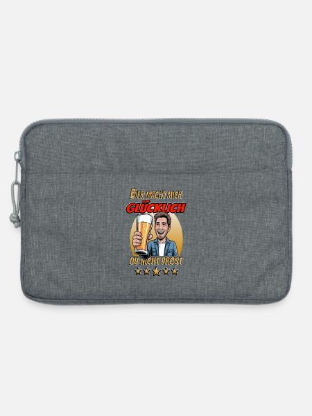 Bier macht mich glücklich Prost - Laptoptasche 13" - Grau meliert
