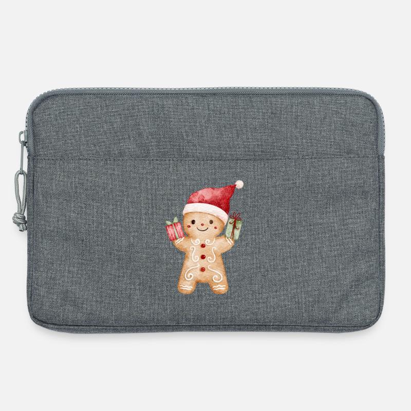 Lebkuchenmann mit Geschenken - Laptoptasche 13" - Grau meliert