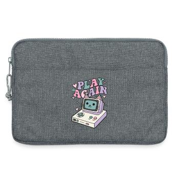 Play Again Cat Retro - Laptop bag 13" - heather grey - Front