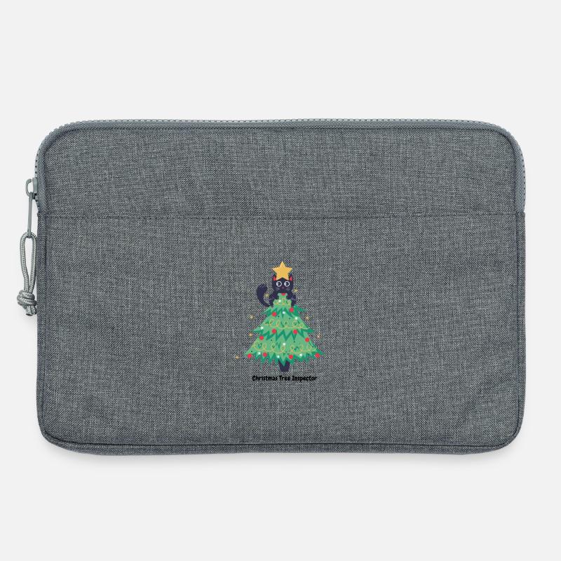 Katzen-Weihnachtspullover im Baum - Laptoptasche 13" - Grau meliert