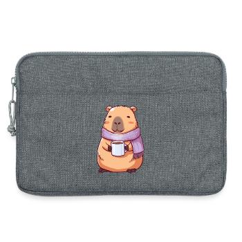 Gemütliche niedliche Kapybara – Kawaii-Tier - Laptoptasche 13" - Grau meliert - Vorne