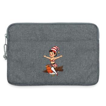 Fille name dans le dos, Robin - Sacoche pour ordinateur portable 13 pouces - gris chiné - Devant