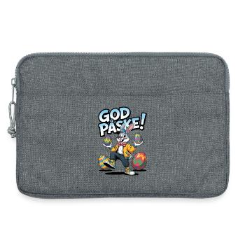 Lapin de Pâques avec des œufs colorés - Sacoche pour ordinateur portable 13 pouces - gris chiné - Devant