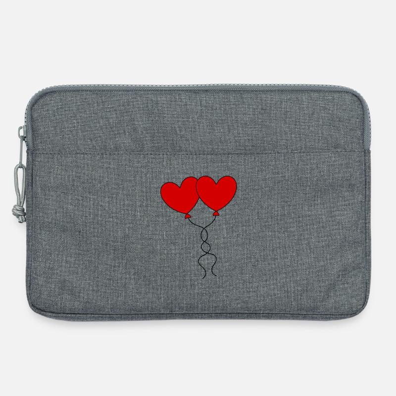 Valentinstag Rotes Herz, Valentinstag - Laptoptasche 13" - Grau meliert