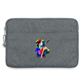 Rock'n'Roll-Gitarrist in Bühnen-Action-Pop-Kunst - Laptoptasche 13" - Grau meliert - Vorne
