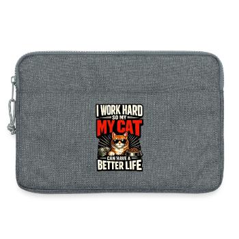 I work hard to make my cat have a life of luxury - Laptop bag 13" - heather grey - Front