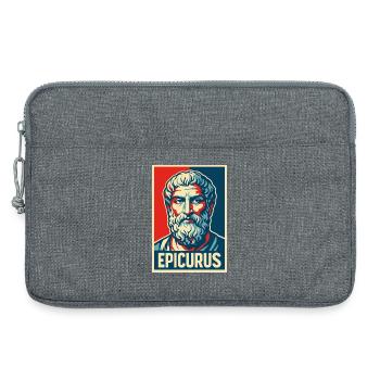 Epicurus Pop Art Portrait - Laptop bag 13" - heather grey - Front