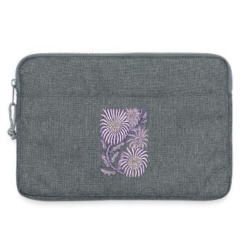 Purple Daisy Botanical Line Art - Laptop bag 13" - heather grey - Front