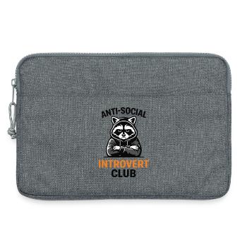 Sweat à capuche du club de ratons laveurs introvertis - Sacoche pour ordinateur portable 13 pouces - gris chiné - Devant