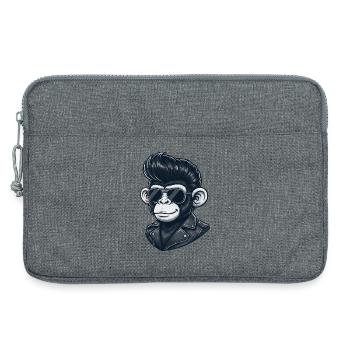 Cool Monkey Chimpanzee Sunglasses Rock and Roll - Laptop bag 13" - heather grey - Front