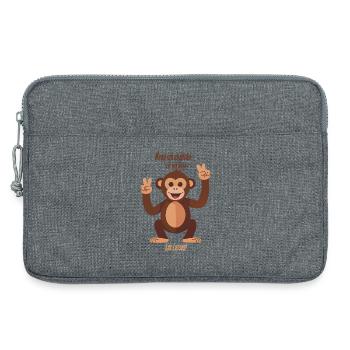Wenn ich anpacke, ist wie wenn 2 los lassen! - Laptoptasche 13" - Grau meliert - Vorne