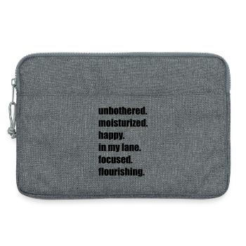 Ungestörte, glückliche, fokussierte, blühende Meme-Mantra - Laptoptasche 13" - Grau meliert - Vorne