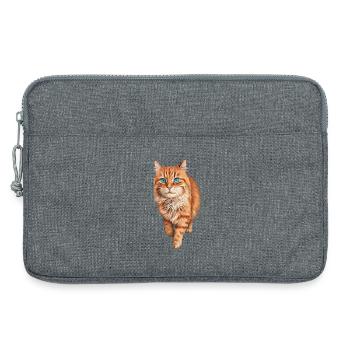 Blue-Eyed Orange Cat - Laptop bag 13" - heather grey - Front