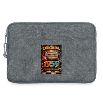 1959 Retro Rock Neon Kassette - Laptoptasche 13" - Grau meliert - Vorne