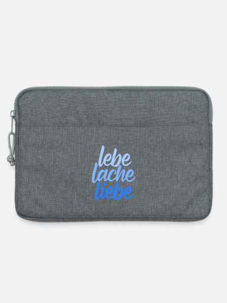 Lebe Lache Liebe – Lebensfreude  - Laptoptasche 13" - Grau meliert