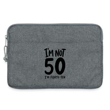 50e anniversaire - Je n’ai pas 50 ans, j’en ai quarante-dix - Sacoche pour ordinateur portable 13 pouces - gris chiné - Devant