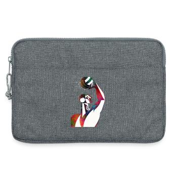 Profil d’un joueur de football nautique - Sacoche pour ordinateur portable 13 pouces - gris chiné - Devant