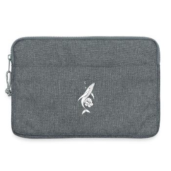 Nachtwal und Sternenblume - Laptoptasche 13" - Grau meliert - Vorne