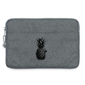 Schwarze Ananas Abstrakte Tinte - Laptoptasche 13" - Grau meliert - Vorne