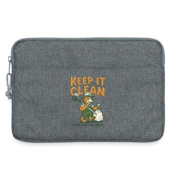 Keep It Clean Bear Clean-Grafik - Laptoptasche 13" - Grau meliert - Vorne