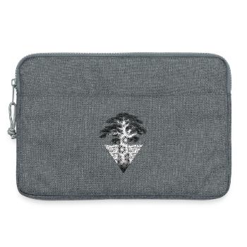 Geometrischer fraktaler Baum auf schwarzem Hintergrund - Laptoptasche 13" - Grau meliert - Vorne