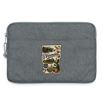 Vermont Green Mountain State Vintage-Aufkleber - Laptoptasche 13" - Grau meliert - Vorne