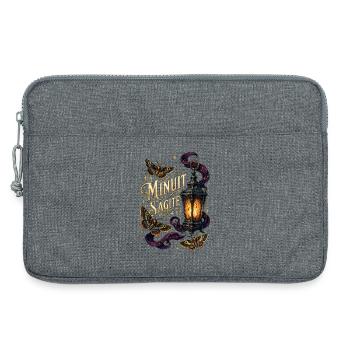 Minuit s'agite: lanterne et papillons - Sacoche pour ordinateur portable 13 pouces - gris chiné - Devant
