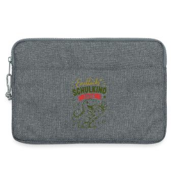 Endlich Schulkind 2026 - Laptoptasche 13" - Grau meliert - Vorne