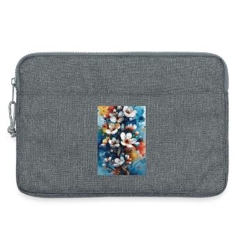 Helle Aquarellblüten - Laptoptasche 13" - Grau meliert - Vorne
