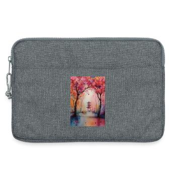 Herbstpagode in Blüte - Laptoptasche 13" - Grau meliert - Vorne