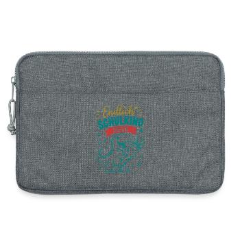 Endlich Schulkind 2026 Dino - Laptoptasche 13" - Grau meliert - Vorne