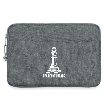 Opa Denkt Voraus – Schach König Zahnrad Design - Laptoptasche 13" - Grau meliert - Vorne