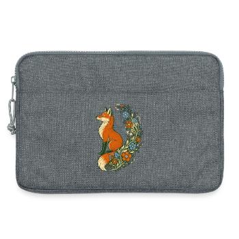 Folk Art Fox Wildflower Tail - Laptop bag 13" - heather grey - Front