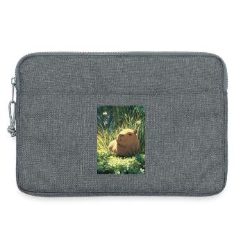 Sun hamster in the grass - Laptop bag 13" - heather grey - Front