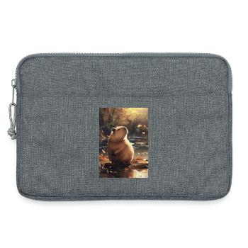 Marmotte d'automne en reflet - Sacoche pour ordinateur portable 13 pouces - gris chiné - Devant