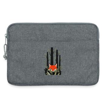 Fox peeping through leaves - Laptop bag 13" - heather grey - Front