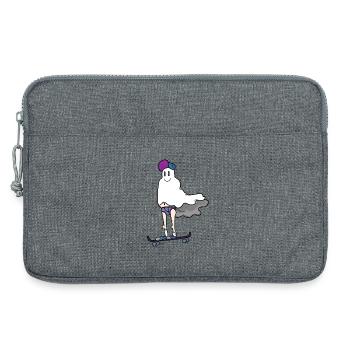 Ghost on the skateboard - Laptop bag 13" - heather grey - Front
