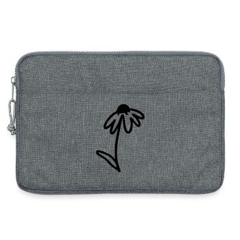 Blume One Line Art - Laptoptasche 13" - Grau meliert - Vorne