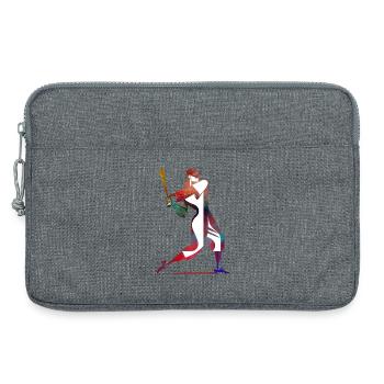 Joueur de baseball de couleur : Swing dynamique - Sacoche pour ordinateur portable 13 pouces - gris chiné - Devant