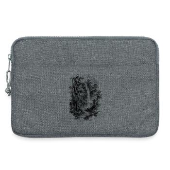 Japanese nature with bamboo and waterfall - Laptop bag 13" - heather grey - Front