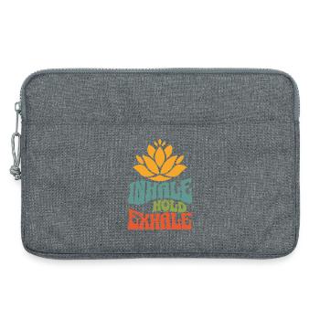 Namasté Lotus Flower Bohème Méditation Yoga Vintage - Sacoche pour ordinateur portable 13 pouces - gris chiné - Devant