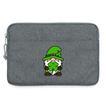 Nain Veinard Coloré avec Trèfle - Sacoche pour ordinateur portable 13 pouces - gris chiné - Devant