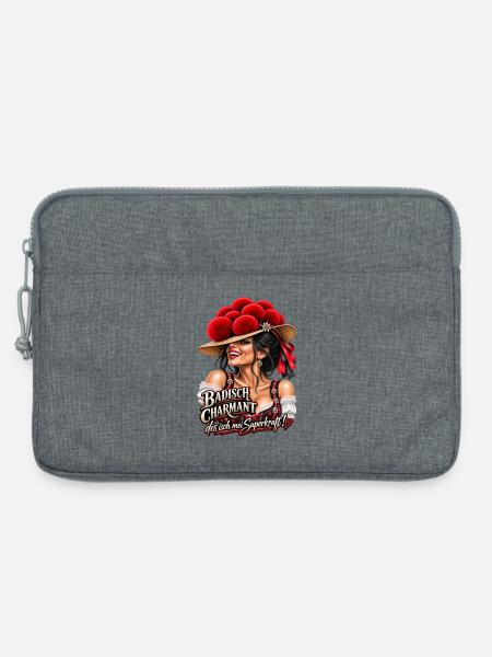 Badisch Charmant – Mei Superkraft - Laptoptasche 13" - Grau meliert